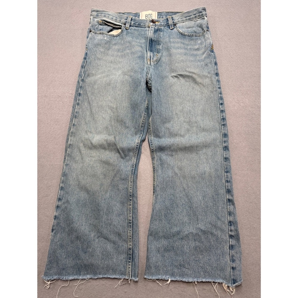 BDG Baggy Jeans Women's 34 Blue Light Wash Denim Wide Leg High Rise Slacker Fit